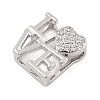 Brass Micro Pave Cubic Zirconia Slide Charms ZIRC-I068-21P-01-2