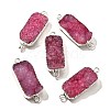 Natural Dyed Quartz Crystal Links Connector Charms G-K189-02S-04-1