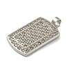 Anti-Tarnish 304 Stainless Steel Rhinestone Stamping Blank Tag Pendants STAS-G346-21P-2