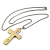 304 Stainless Steel Cross Pendant Necklaces NJEW-S007-20B-GP-3