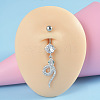 304 Stainless Steel Micro Pave Cubic Zirconia Belly Rings WG5C1DA-01-1