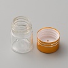 Column Glass Empty Pill Bottle with Aluminum Screw Top Lids CON-WH0092-44B-2