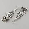Tibetan Style Alloy Peacock with Bell Chandelier Earrings EJEW-WH0010-42AS-2