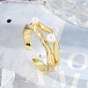 Brass Open Cuff Rings for Women RJEW-R011-09G-02-1