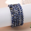 Natural Blue Spot Jasper Bead Stretch Bracelets X-BJEW-K212-A-039-2