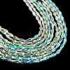 10 Strands 5 Colors AB Color Plated Transparent Glass Teardrop Beads Strands EGLA-TA0013-66-4