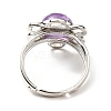 Natural Amethyst Adjustable Rings RJEW-P043-01P-16-3