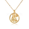 Alloy Flat Round with Constellation Pendant Necklaces PW-WG52384-01-1