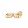 Brass Micro Pave Clear Cubic Zirconia Pendants KK-S356-747-2