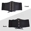 PU Leather Wide Elastic Corset Belts with Alloy Findings AJEW-WH0518-51-2