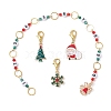 4Pcs Christmas Theme Knitting Row Counter Chains & Locking Stitch Markers Kits HJEW-JM01629-1
