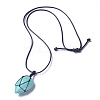 Synthetic Turquoise Beaded Pendant Necklaces NJEW-G324-B01-1