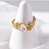 Brass Micro Pave Clear Cubic Zirconia Adjustable Rings for Women RJEW-C118-04G-3