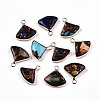 Fan Assembled Natural Bronzite and Mixed Gemstone Pendants G-N330-023-1