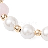 3Pcs 3 Styles Shell Pearl & Natural & Synthetic Mixed Gemstone Round Beadeded Bracelets for Women BJEW-JB12502-4