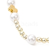 Round & Cross Shell Pearl & Non-magnetic Synthetic Hematite Beads Stretch Bracelets for Women BJEW-JB13100-4