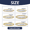 Spritewelry 6Pcs 6 Style Natural Hematite Round Beaded Stretch Bracelets Set BJEW-SW0001-01-4