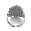 304 Stainless Steel Shell Shape Open Cuff Ring for Women RJEW-Z037-01P-3