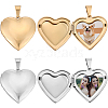 Beebeecraft 4Pcs 2 Colors 316 Surgical Stainless Steel Locket Pendants STAS-BBC0005-06-1