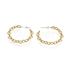 Semicircular Brass Cable Chain Stud Earrings EJEW-E196-11G-2