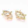 Brass Pave Clear Cubic Zirconia Charms KK-N254-170G-2