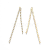 Brass Rhinestone Cup Chains Tassel Big Pendants KK-R129-08G-2