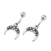 Crescent Moon 316 Surgical Stainless Steel Belly Button Rings/Earrings EJEW-G416-17AS-4