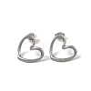 Non-Tarnish Twisted Heart 304 Stainless Steel Stud Earrings for Women EJEW-P276-01P-2