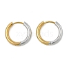 201 Stainless Steel Two Tone Hoop Earrings EJEW-Q002-01G-03-4