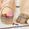 3 Yards Polyester Leaf Jacquard Ribbons SRIB-WH20020-020C-4