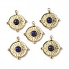 PVD Vacuum Plating 201 Stainless Steel Natural Lapis Lazuli Pendants STAS-C064-VC889-1