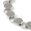201 Stainless Steel Flat Round Link Chain Bracelets for Women Men BJEW-I316-08B-P-2