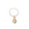 Plastic Imitation Pearl & Alloy & Crystal Rhinestone Finger Rings FS-WG241E1-17-1
