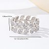 Brass Micro Pave Cubic Zirconia Finger Rings for Women UM5323-6-2