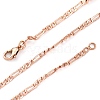 2mm Rack Plating Brass Figaro Chain Necklaces for Women Men MAK-L044-34RG-4