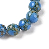 Synthetic Turquoise(Dyed) Round Beaded Stretch Bracelets G-U005-01C-06-2