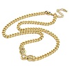 Brass Micro Pave Cubic Zirconia Leopard Pendant Twisted Chain Necklaces NJEW-K385-01B-01-1