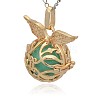 Golden Tone Brass Cage Pendants KK-J213-11G-3