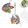 5Pcs Butterfly DIY Diamond Painting Pendants Keychain Kits PW-WG57054-01-2