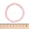 Natural Rose Quartz Bead Stretch Bracelets BJEW-K212-A-045-3