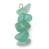 Gradient Color Natural Green Aventurine & Natural Prehnite & Natural Malachite Chip Beaded Pendants PALLOY-JF02795-05-3