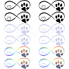 Gorgecraft 15 Sheets 3 Colors Infinity & Heart & Dog Paw Print PVC Waterproof Car Stickers DIY-GF0008-96-1