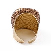 Irregular Natural Pearl Cuff Ring with Rhinestone RJEW-D077-10G-3