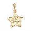 Eco-Friendly Brass Micro Pave Cubic Zirconia Pendants KK-M225-18G-1