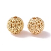 Brass Hollow Round Beads KK-P226-23CG-2