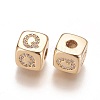 Brass Micro Pave Cubic Zirconia Beads KK-K238-16G-Q-2