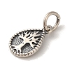 925 Sterling Silver Teardrop with Tree of Life Charms STER-K180-04AS-2