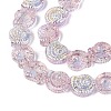 Electroplate Transparent Glass Beads Strands EGLA-Q136-02A-02-3