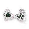 Brass Micro Pave Green Cubic Zirconia Pendants KK-E068-VC453-1