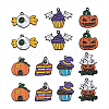 Beadthoven 21Pcs 7 Style Halloween Alloy Enamel Pendant ENAM-BT0001-16-22